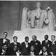 King and other March on Washington organizers in front of the Lincoln Memorial (AFP/Getty Images)